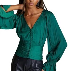 Anthropologie Green Blouse